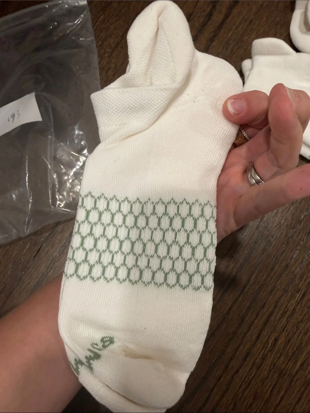 Bombas White Low-Cut No-Show Socks with Green Accent - 3 Pack